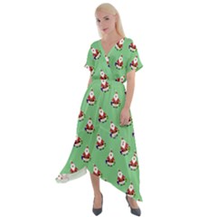 Christmas-santaclaus Cross Front Sharkbite Hem Maxi Dress by nateshop