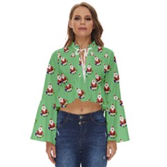 Christmas-santaclaus Boho Long Bell Sleeve Top by nateshop