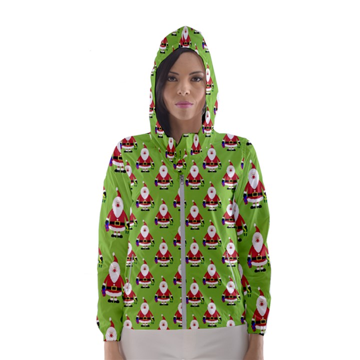 Christmas-santaclaus Women s Hooded Windbreaker