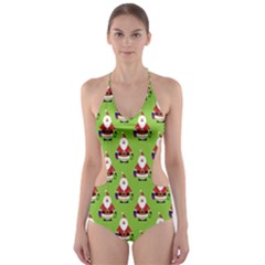 Christmas-santaclaus Cut-out One Piece Swimsuit by nateshop