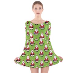 Christmas-santaclaus Long Sleeve Velvet Skater Dress by nateshop