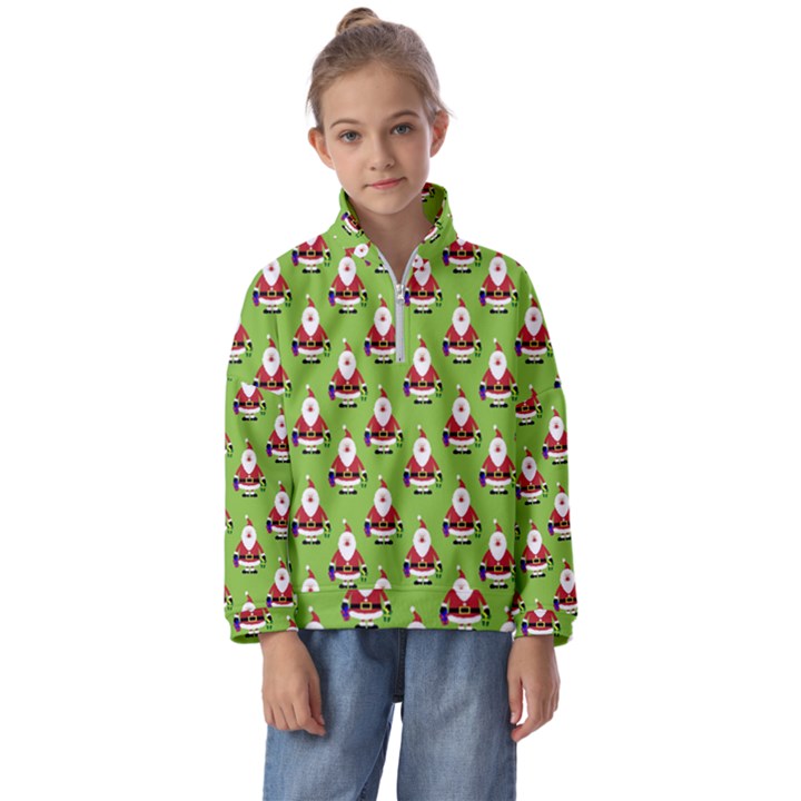 Christmas-santaclaus Kids  Half Zip Hoodie