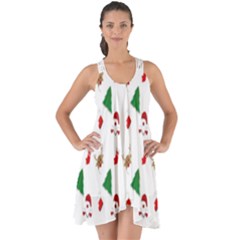 Christmas-santaclaus Show Some Back Chiffon Dress by nateshop