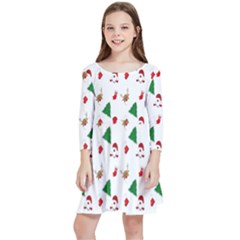 Christmas-santaclaus Kids  Quarter Sleeve Skater Dress by nateshop