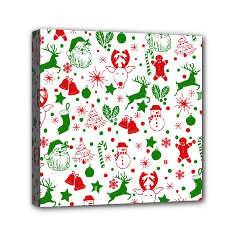 Christmas-seamless-green  Mini Canvas 6  X 6  (stretched) by nateshop