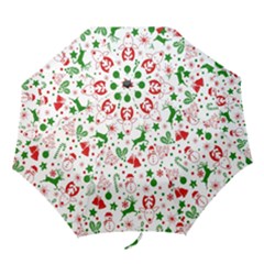 Christmas-seamless-green  Folding Umbrellas by nateshop