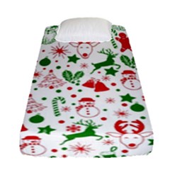 Christmas-seamless-green  Fitted Sheet (single Size) by nateshop