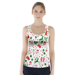 Christmas-seamless-green  Racer Back Sports Top by nateshop