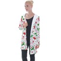 Christmas-seamless-green  Longline Hooded Cardigan View1