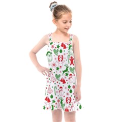 Christmas-seamless-green  Kids  Overall Dress by nateshop