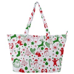 Christmas-seamless-green  Full Print Shoulder Bag by nateshop