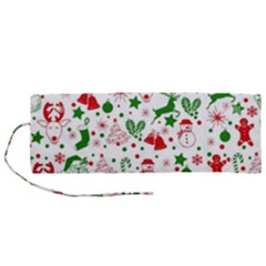 Christmas-seamless-green  Roll Up Canvas Pencil Holder (m) by nateshop