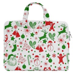 Christmas-seamless-green  Macbook Pro 13  Double Pocket Laptop Bag by nateshop