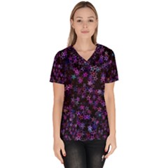 Christmasstars-001 Women s V-neck Scrub Top by nateshop