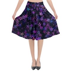 Christmasstars-001 Flared Midi Skirt by nateshop