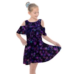 Christmasstars-001 Kids  Shoulder Cutout Chiffon Dress by nateshop