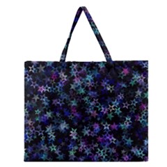 Christmasstars-002 Zipper Large Tote Bag by nateshop