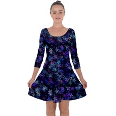 Christmasstars-002 Quarter Sleeve Skater Dress by nateshop