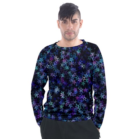 Christmasstars-002 Men s Long Sleeve Raglan Tee by nateshop