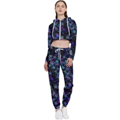 Christmasstars-002 Cropped Zip Up Lounge Set by nateshop