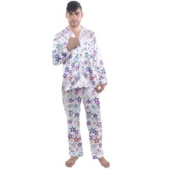 Christmasstars-003 Men s Long Sleeve Satin Pajamas Set by nateshop