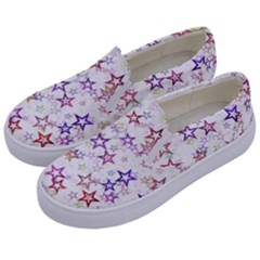 Christmasstars-004 Kids  Canvas Slip Ons by nateshop