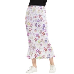 Christmasstars-004 Maxi Fishtail Chiffon Skirt by nateshop