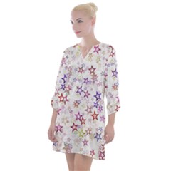 Christmasstars-004 Open Neck Shift Dress by nateshop