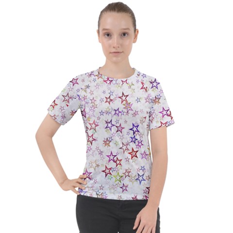 Christmasstars-004 Women s Sport Raglan Tee by nateshop