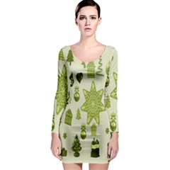 Christmas-stocking-star-bel Long Sleeve Bodycon Dress by nateshop