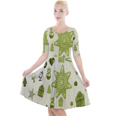 Christmas-stocking-star-bel Quarter Sleeve A-line Dress by nateshop