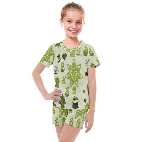 Christmas-stocking-star-bel Kids  Mesh Tee And Shorts Set by nateshop