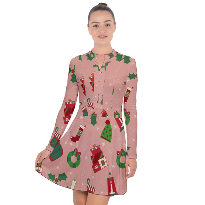 Gifts-christmas-stockings Long Sleeve Panel Dress