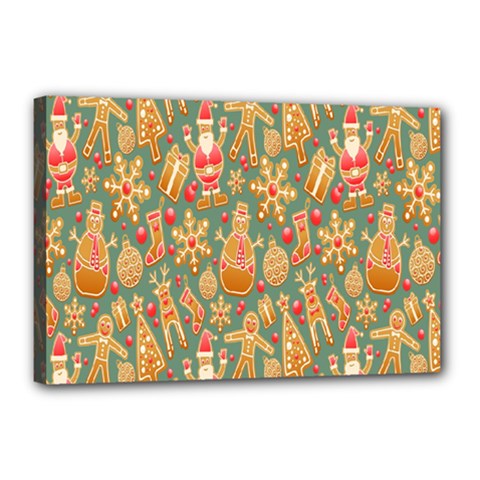 Pattern-santa Canvas 18  X 12  (stretched) by nateshop