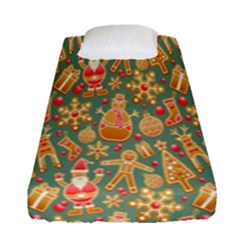 Pattern-santa Fitted Sheet (single Size) by nateshop