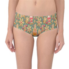 Pattern-santa Mid-waist Bikini Bottoms by nateshop