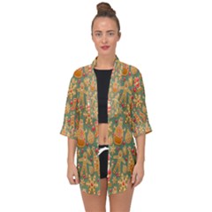 Pattern-santa Open Front Chiffon Kimono by nateshop