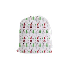 Santa-claus Drawstring Pouch (medium) by nateshop