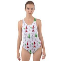 Santa-claus Cut-out Back One Piece Swimsuit by nateshop