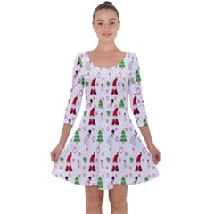 Santa-claus Quarter Sleeve Skater Dress by nateshop