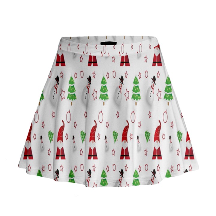 Santa-claus Mini Flare Skirt