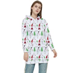 Santa-claus Women s Long Oversized Pullover Hoodie by nateshop