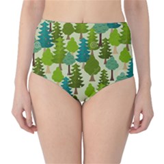 Seamless-forest-pattern-cartoon-tree Classic High-waist Bikini Bottoms by nateshop