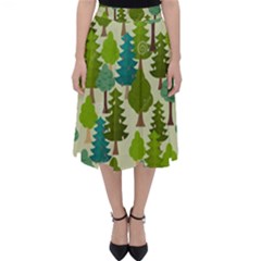 Seamless-forest-pattern-cartoon-tree Classic Midi Skirt by nateshop