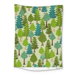 Seamless-forest-pattern-cartoon-tree Medium Tapestry by nateshop