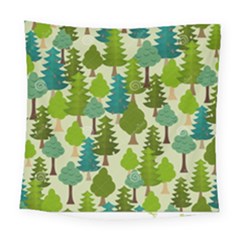 Seamless-forest-pattern-cartoon-tree Square Tapestry (large) by nateshop