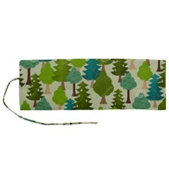 Seamless-forest-pattern-cartoon-tree Roll Up Canvas Pencil Holder (m) by nateshop