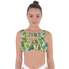 Seamless-forest-pattern-cartoon-tree Bandaged Up Bikini Top by nateshop