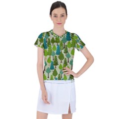 Seamless-forest-pattern-cartoon-tree Women s Sports Top by nateshop