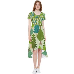 Seamless-forest-pattern-cartoon-tree High Low Boho Dress by nateshop